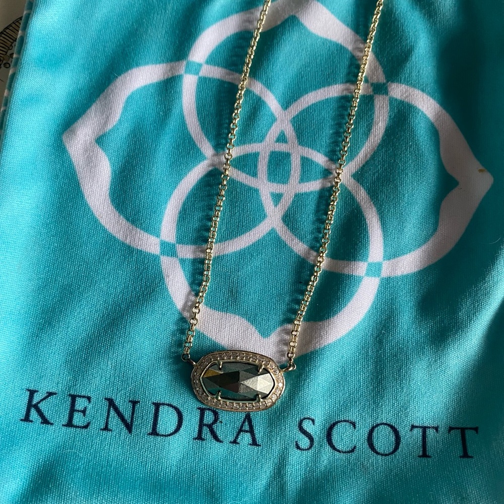 Kendra Scott Lux Pave Gold and Pyrite Elisa Necklace
